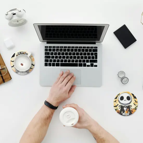 4X4 Inch - 8 Pcs Halloween Diamond Painting Coasters Kits for Adults {4}