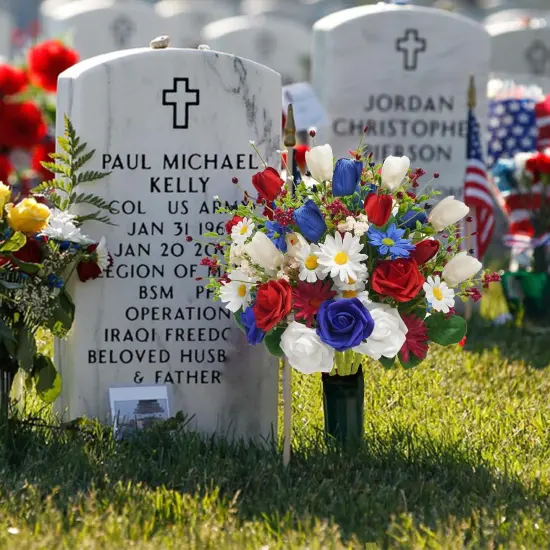 4PCS Flower Bouquet for 4th of July Independence Day Grave Home Table Decoration {5}