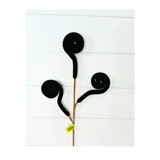 26"H Emerald Green Jute Velvet Spiral Curly Spray-85840GN {2}