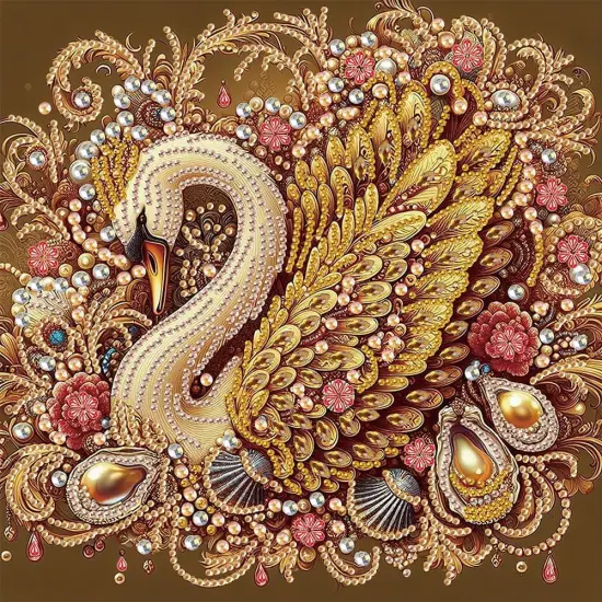 Diamond Painting Kits for Adults Swan, 5D Special Shape Diamond Art Kits for Beginners, Crystal Rhinestones Diamond Painting for Home Wall Decoration Gift 12&times;12inch, Animal {1}