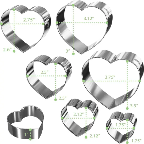 Stainless Steel Heart Cookie Cutter Set &ndash; Valentines Day Cookie Cutters {1}