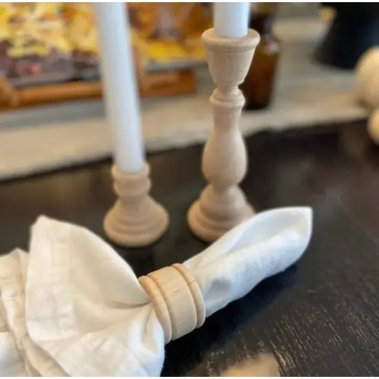 Kitcheniva 25 Pcs Unfinished Wood Napkin Ring Holder Craft DIY {2}