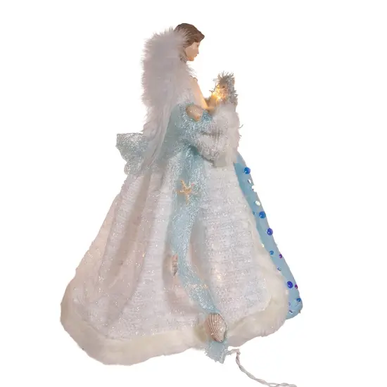 Kurt Adler 14-Inch UL 10-Light Coastal Beach Angel Tree Topper {1}