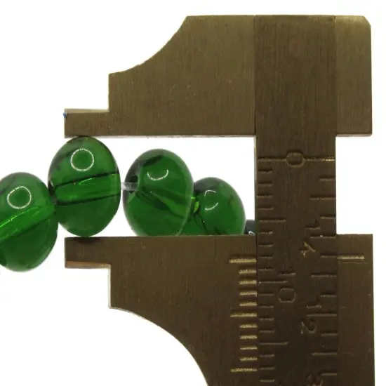 42 8mm Clear Green Glass Smooth Round Beads {4}