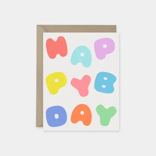 Colorful Puffy Letters "Happy Birthday" Card II {1}