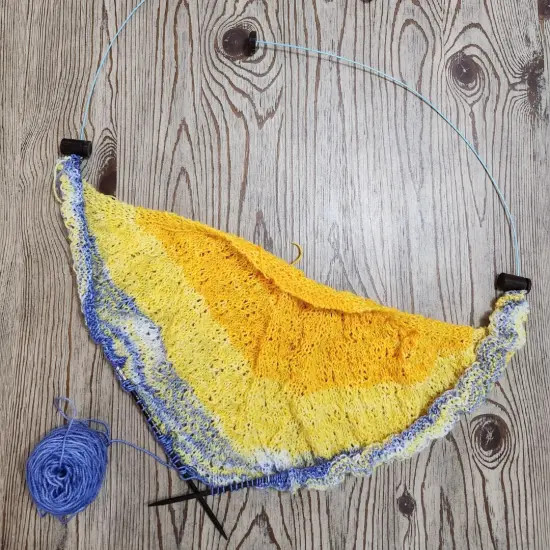 My Two Ladies | Blue Silk | Shawl Set | Adjustable Knitting Needles | 4 Sizes | US4, US5, US6, US7 | w/custom case {6}