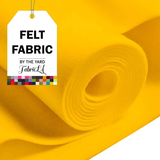 FabricLA Acrylic Felt Fabric - 72" Inch Wide 1.6mm Thick Felt by The Yard - Use Soft Felt Sheets for Sewing, Cushion, and Padding, DIY Arts & Crafts (2 Yards, Gold) {1}