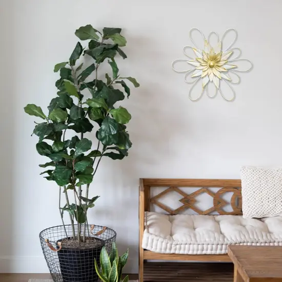 hogardeck Metal Flower Wall Decor - 13" Metal Floral Wall Decoration for Bedroom, Living Room, Bathroom, Kitchen, Outdoor Wall Art {3}