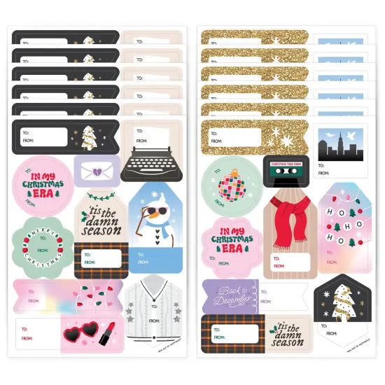 Big Dot of Happiness In My Christmas Era To and From Stickers, Assorted Gift Labels, Xmas Labels, To and From Christmas Gift Stickers, 12 Sheets, 120 Stickers {1}