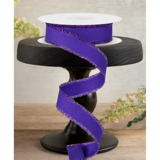 7/8" Fuzzy Edge Ribbon: Purple (10 Yards) {4}