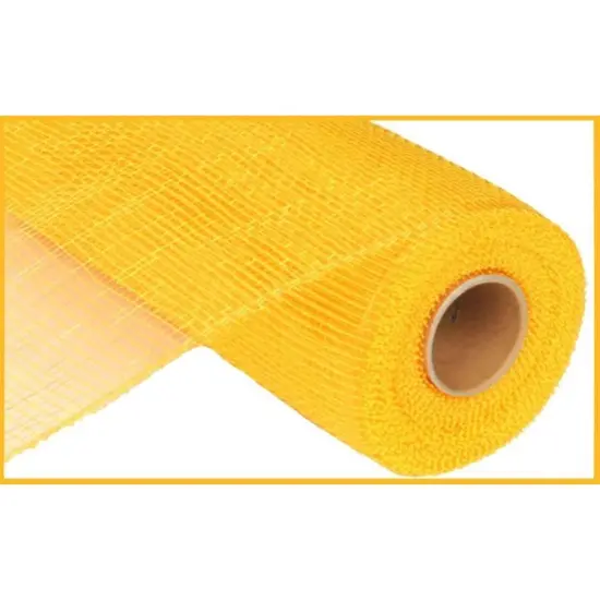 10" Two Tone Deco Mesh Ribbon: Yellow & Gold {1}