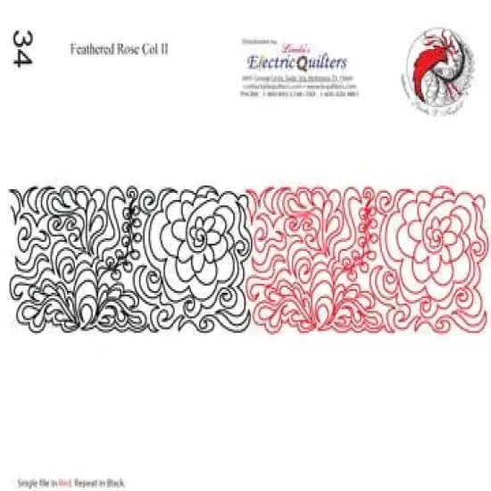 034 Feathered Rose Col Ii Pantograph by Linda V. Taylor {1}