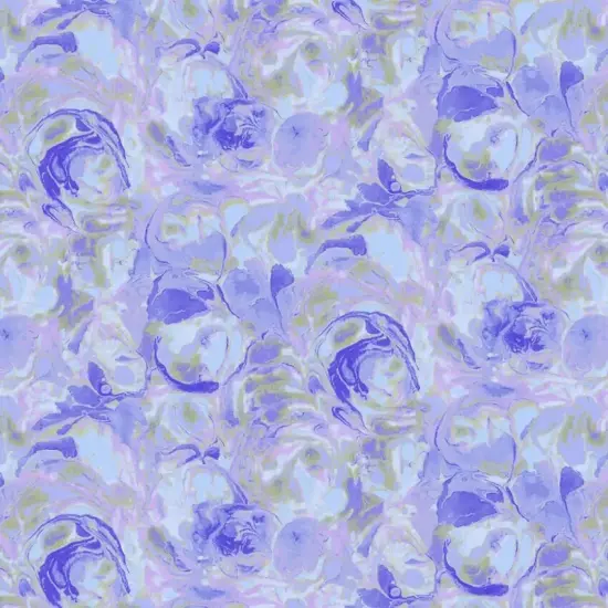 Purple Hydrangea Paint Swirls Cotton Wideback Fabric per yard {1}