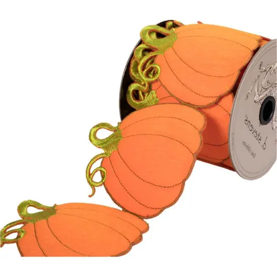 4" Pumpkin Garland Ribbon: Orange (5 Yards) {3}