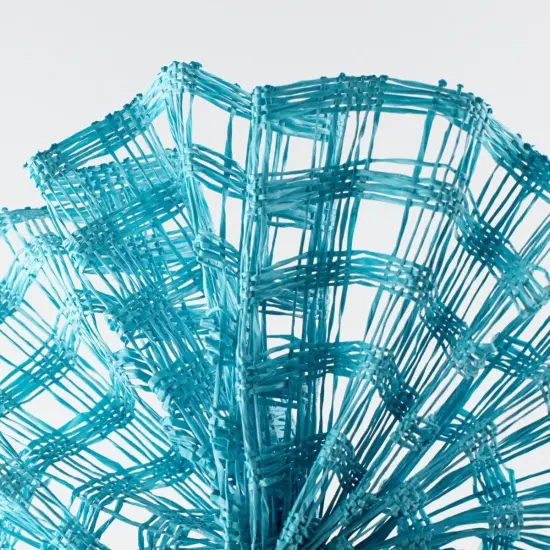 10" Poly Burlap Check Mesh Ribbon: Turquoise (10 Yards) {2}