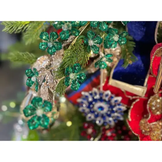 4.25in Hanging Faux Jewel Ornament: Blue {3}