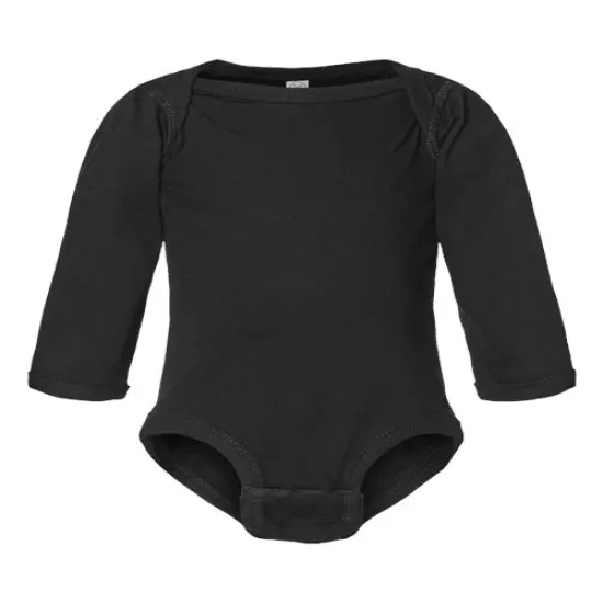 Rabbit Skins&reg; Premium Fine Jersey Baby Long Sleeve Bodysuit Black {2}