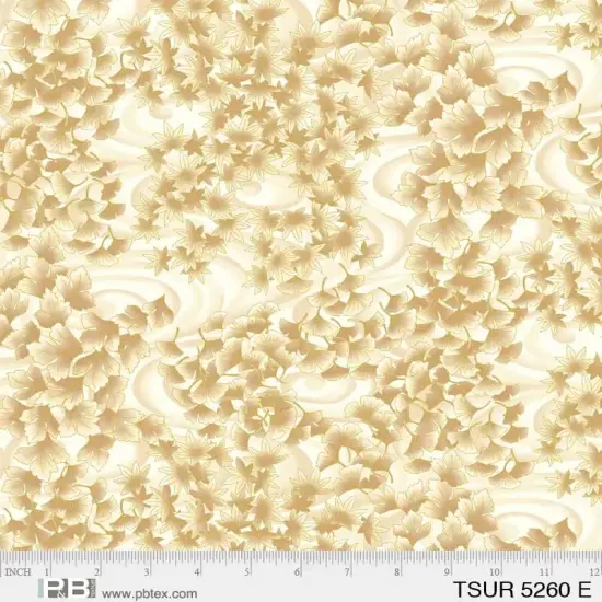 Yellow Gold Tsuru Swirling Leaves 44"/45" Fabric Per Yard {1}