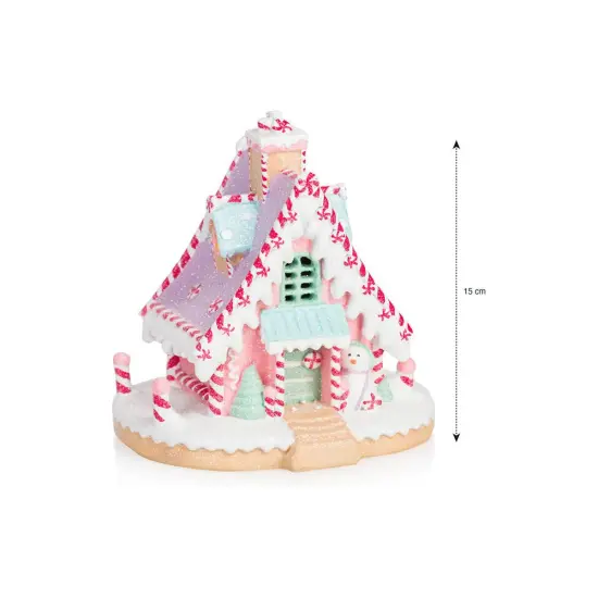 6" LED Pastel Gingerbread House {6}