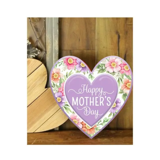 12" Metal Embossed Heart Hanger: Happy Mother's Day {2}