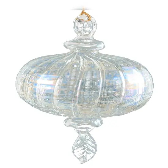 Clear Iris Sphere Glass Ornament {1}