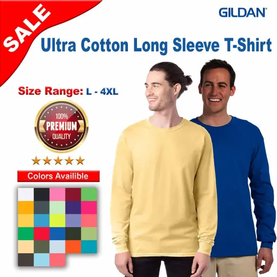 Gildan&reg; Ultra Cotton Long Sleeve T-Shirt Ash {3}