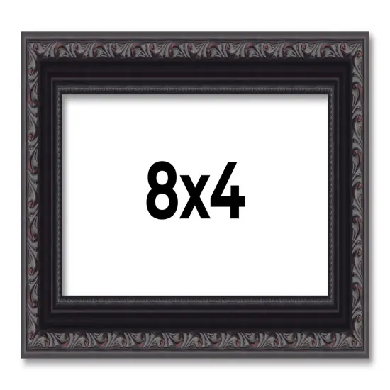 Panoramic Antique Red Picture Frame - UV Acrylic, Foam Board Backing, Hanging Hardware {1}