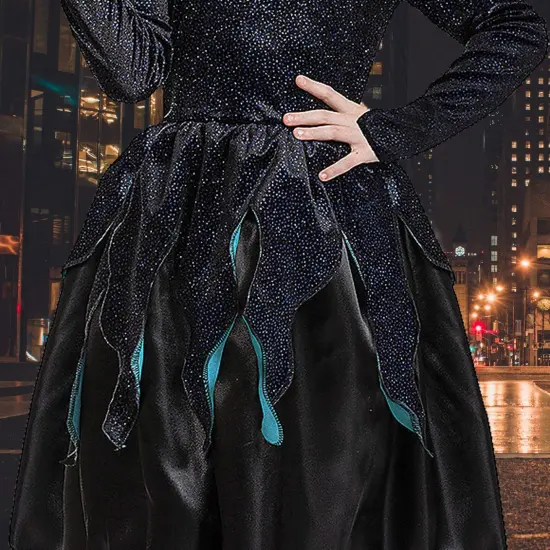 Kids Ursula Sea Witch Costume Little Mermaid Classic Dress with Tentacle Detail {3}