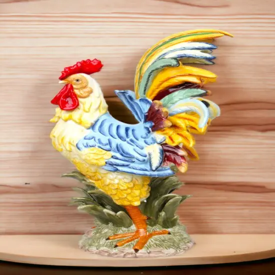 Ceramic Blue Rooster Figurine, Home D&eacute;cor, Gift for Her, Gift for Mom, Kitchen D&eacute;cor, Farmhouse D&eacute;cor, Fall Decor {2}