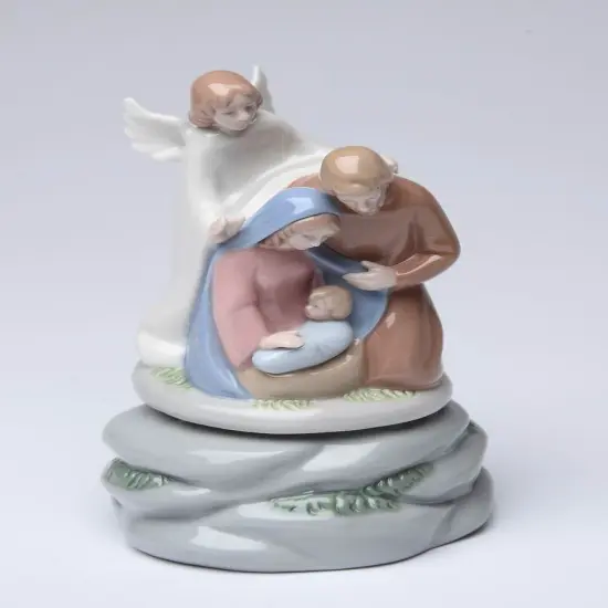 Ceramic Holy Family Nativity Musical Box, Home D&eacute;cor, Religious D&eacute;cor, Religious Gift, Church D&eacute;cor, Baptism Gift {3}