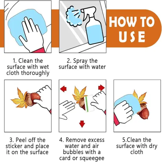 Fall Squirrel Mushroom Window Clings 9 Sheets {5}