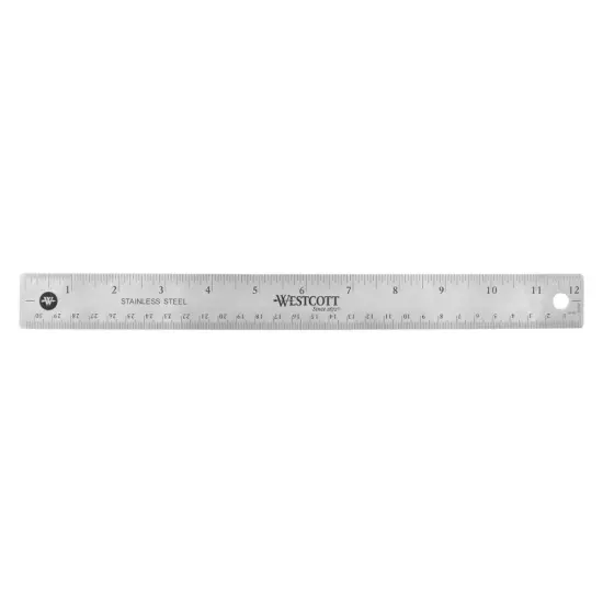 12" Stainless Steel Office Ruler With Non Slip Cork Base {1}