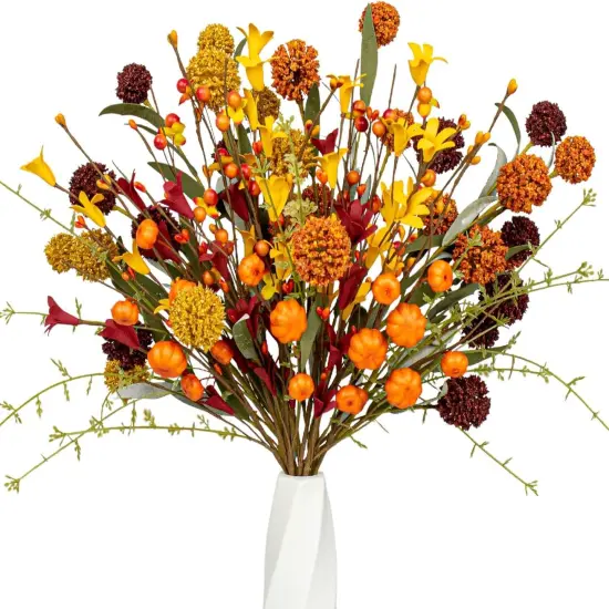 12 Pack Fall Floral Picks - 17 Inch {1}