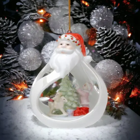 Ceramic Santa Ornament - Decorating Christmas Tree, Home D&eacute;cor, Gift for Her, Gift for Mom, Kitchen D&eacute;cor, Christmas D&eacute;cor {2}
