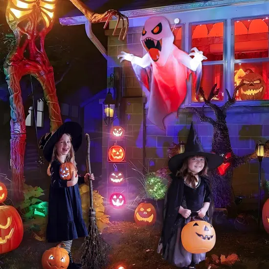 4.3 FT Tall Halloween Window Inflatables Ghost Broke Out {4}