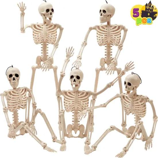 5 PCS Posable Halloween Skeleton Decor 16 Inches {1}