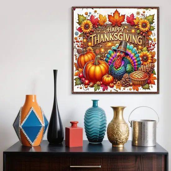 Happy Thanksgiving Turkey Diamond Painting Kits for Adults {3}