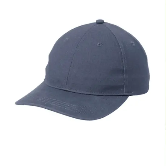 Port Authority&reg; Leather Strap Cap, Unstructured Mid-Profile Cotton Canvas Hat with Adjustable Leather Closure Navy {7}