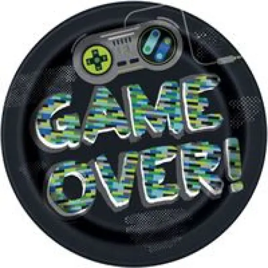 Gamer Birthday Round 9" Dinner Plates 8ct {1}
