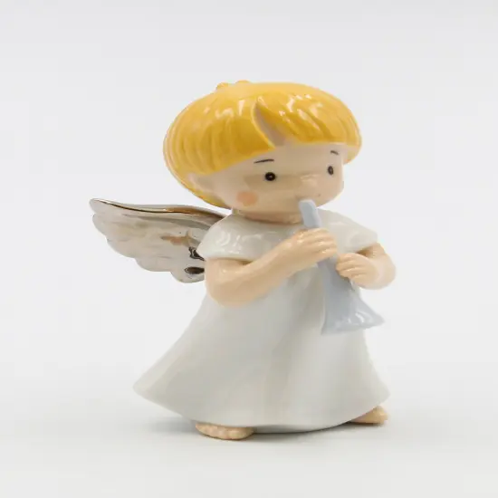 Ceramic Little Angel Playing Trumpet Figurine, Home D&eacute;cor, Religious D&eacute;cor, Religious Gift, Church D&eacute;cor, Baptism Gift {3}