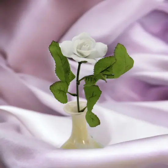 Hand Crafted Ceramic White Rose Flower-Vase NOT Included, Valentines Day Decor, Wedding D&eacute;cor or Gift, Anniversary D&eacute;cor, Anniversary Gift {1}