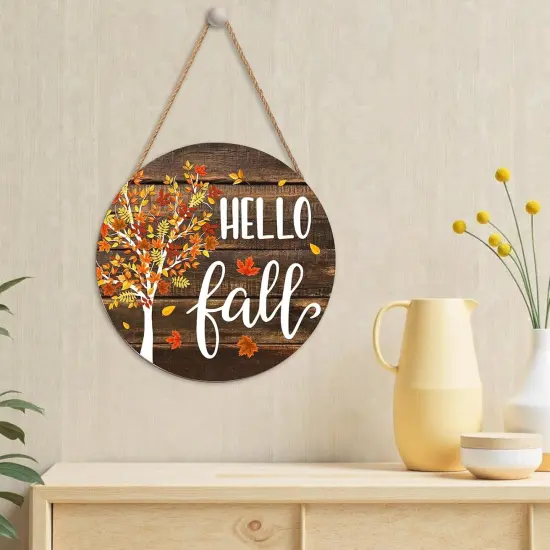 Hello Fall Maple Tree Wreath - 12x12 Inch {5}