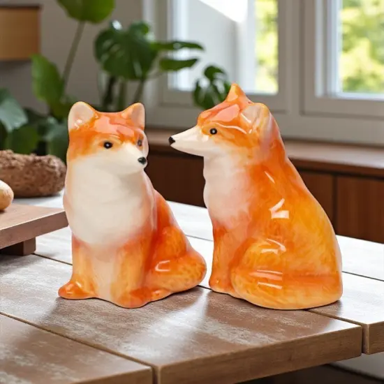 Ceramic Fox Salt and Pepper Shakers, Home D&eacute;cor, Gift for Her, Gift for Mom, Kitchen D&eacute;cor, Nature Lover Gift {2}