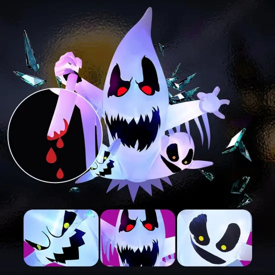 4FT Halloween Inflatable Decoration - Ghost Break Window {3}