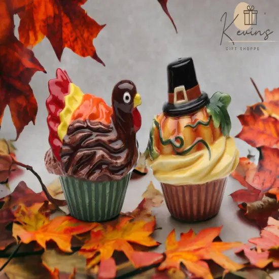 Ceramic Thanksgiving Pumpkin & Turkey Salt & Pepper Shakers, Home D&eacute;cor, Gift for Her, Gift for Mom, Kitchen D&eacute;cor, Fall D&eacute;cor {1}
