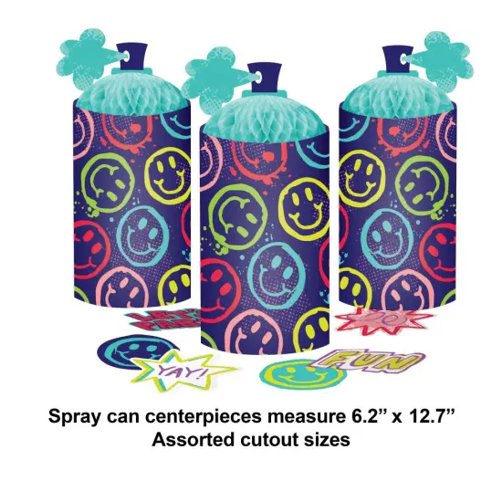 Graffiti Party Honeycomb Centerpiece w/ Cutouts (3/Pkg) {2}