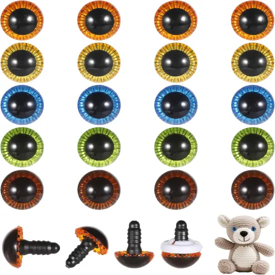20Pcs Colored Crochet Eyes, 15mm {1}