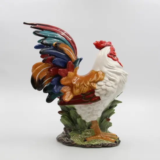 Ceramic Harvest White Rooster Figurine, Home D&eacute;cor, Gift for Her, Gift for Mom, Kitchen D&eacute;cor, Farmhouse D&eacute;cor, Fall Decor {3}