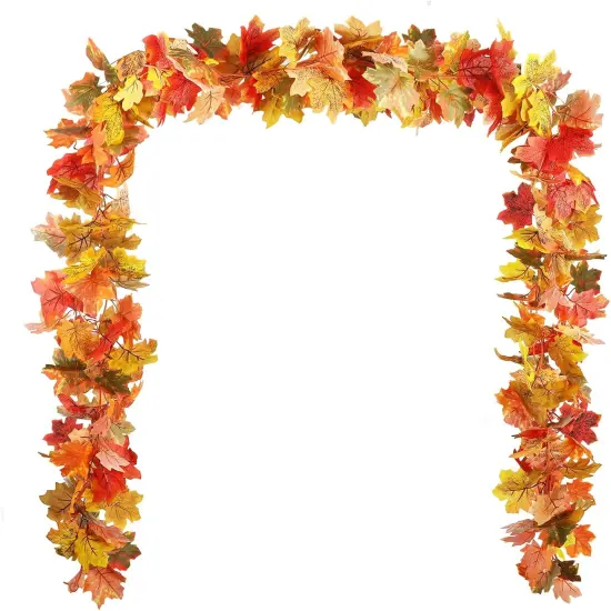 2 Pack Fall Garland Maple Leaf, 5.8Ft/Pcs 6 {1}