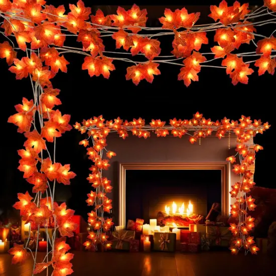 Total 30Ft 60LED Fall Leaf Decor String Lights {5}